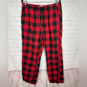 Old Navy red‎ buffalo plaid Flannel Pajama Sleep Lounge Pants Sz L